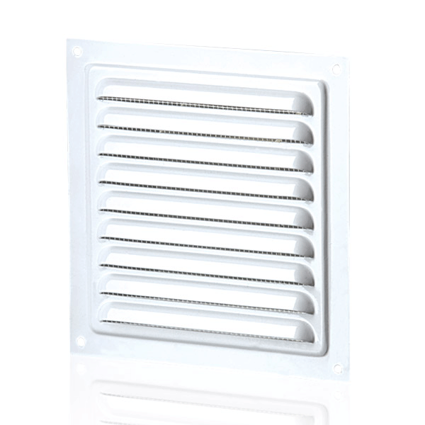 Vent Metal 150mm x 150mm (No Flange) White Fanco