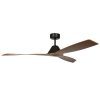 Eco Breeze DC Ceiling Fan with Remote - Black with Koa Blades 52"