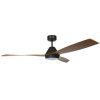 Eco Breeze DC Ceiling Fan with LED light & Remote - Black with Koa Blades 52"