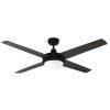 Urban 2 Outdoor ABS Blades Ceiling Fan With E27 Light - Matte Black 52"