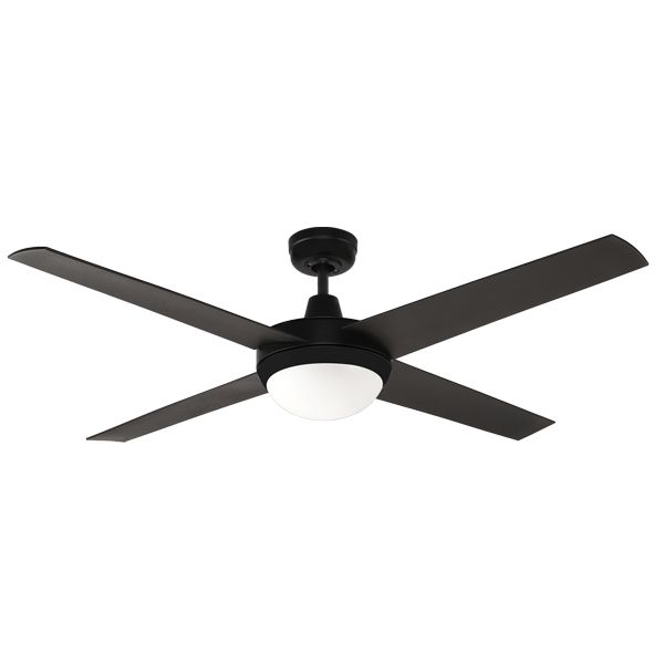 Urban 2 Outdoor Abs With E27 Light In, Matte Black Outdoor Ceiling Fan With Light