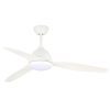 Breeze AC Ceiling Fan with Wall Control and CCT LED Light - White 52"
