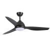 Breeze AC Ceiling Fan with Wall Control and CCT LED Light - Black 52"