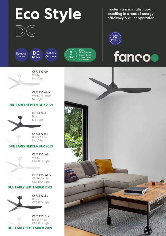 Ceiling Fan Spec Sheets Fanco